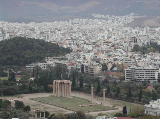 Vue panoramique sur le temple de Zeus